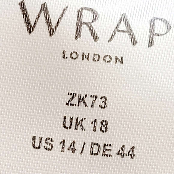 WRAP LONDON Puff Sleeve Feathers & Floral Printed Cotton Midi Dress Sz 14 - Picture 11 of 12